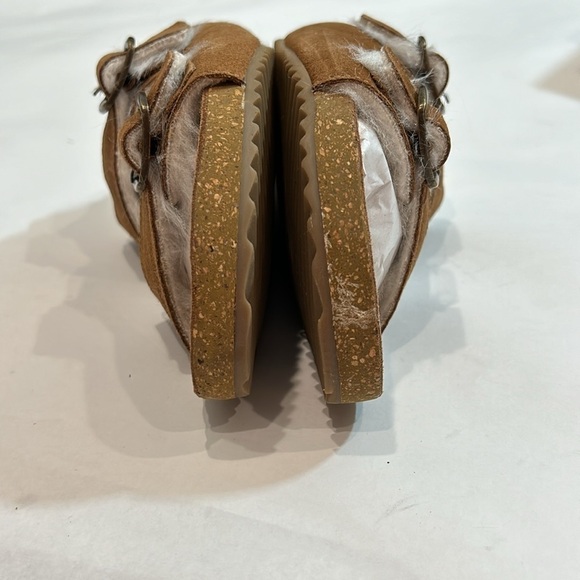 Coconuts by Matisse chestnut brown leather slides double buckle size 7 nib - Picture 6 of 9